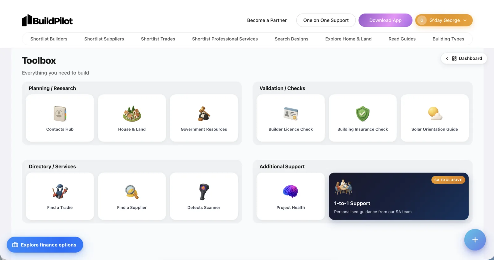 BuildPilot workspace Toolbox on desktop and iPhone